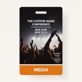 Oranje Media Access Pass QR Code Custom Conference Badge