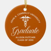 Oranje Medische School Afstuderen Foto Kerst Keramisch Ornament (Voorkant)