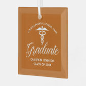 Oranje Medische School Afstuderen Kerst Glas Ornament (Voorkant links)