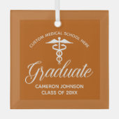 Oranje Medische School Afstuderen Kerst Glas Ornament (Voorkant)