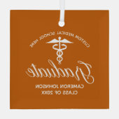 Oranje Medische School Afstuderen Kerst Glas Ornament (Achterkant)