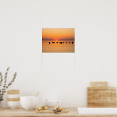 Oranje meer Sunrise Poster (Keuken)