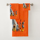Oranje Meerkat en Logo, Bad Handdoek (Insitu)