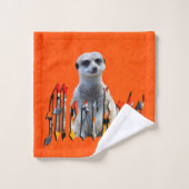 Oranje Meerkat en Logo, Bad Handdoek (Wasdoekje)