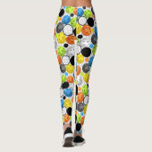Oranje meerkleurige pickleball leggings (Achterkant)