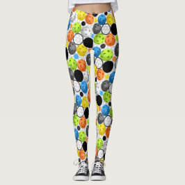 Oranje meerkleurige pickleball leggings
