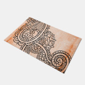 Oranje Mehndi Motif Doormat Deurmat (Schuin)
