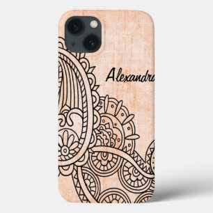 Oranje Mehndi Motif iPad-draagtas Case-Mate iPhone Case