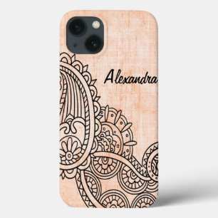 Oranje Mehndi Motif iPad Mini-draagtas iPhone 13 Hoesje