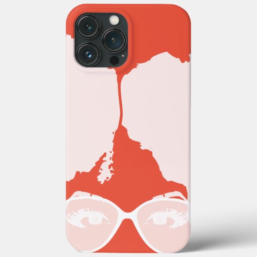 oranje meisje Big Afro White zonnebril Case-Mate iPhone Case (Achterkant)