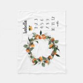 Oranje Meisje Milestone Deken, Sinaasappels Maande Fleece Deken (Voorkant)