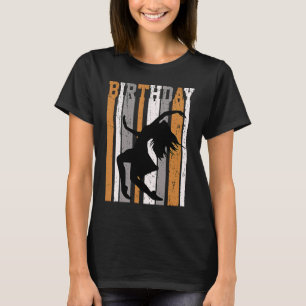 Oranje Meisjes Dans Verjaardag Retro Kleurrijke Gr T-shirt