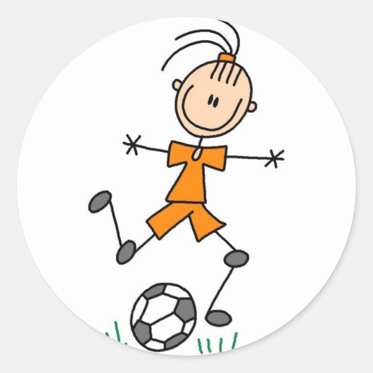 Oranje Meisjes Voetbal Sticker (Voorkant)
