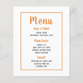 Oranje menu - Herfst herfst Wedding Party Hallowee