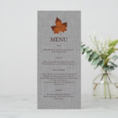 Oranje menu Linen Monogrammed (Staand voorkant)