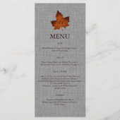 Oranje menu Linen Monogrammed (Voorkant)