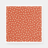 Oranje met beige Stippen papier Servet (Voorkant)