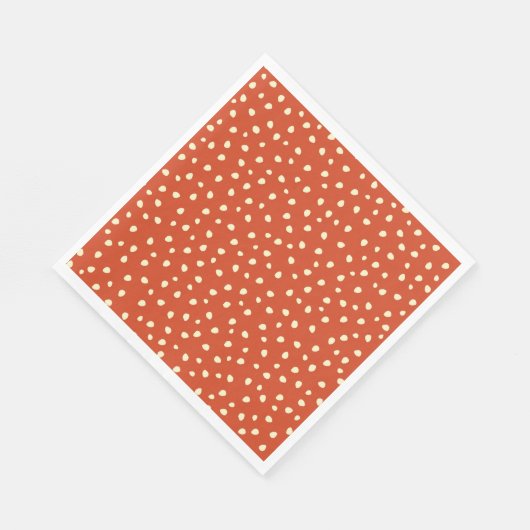 Oranje met beige Stippen papier Servet (Hoek)