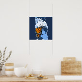 Oranje met gesmolten insecte monoarch vlinder & bl poster (Keuken)