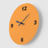 Oranje met grote zwarte-nummerwandklok grote klok (Hoek)