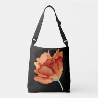 Oranje met mazen geschilderd Crossbody Tas