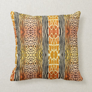 Oranje met reliëfdruk bedrukte Zebra Stripe Pillo Kussen