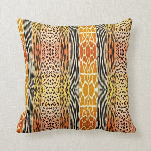 Oranje met reliëfdruk bedrukte Zebra Stripe Pillow Kussen