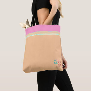 Oranje met roze Aqua > Plain Shoulder Bags Tote Bag