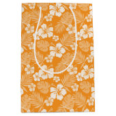ORANJE MET TROPISCHE WIT-HIBISCUS-STROMEN MEDIUM CADEAUZAKJE (Voorkant)