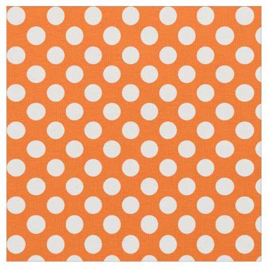 Oranje met White Polka Dot Fabric Stof (Close Up)