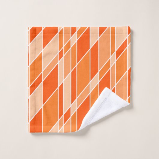 Oranje met wit bad handdoek (Wasdoekje)