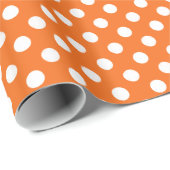 Oranje met wit poodot-wrapppapier cadeaupapier (Rol Hoek)