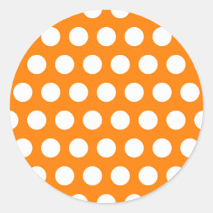 Oranje met witte stippen ronde sticker