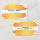 Oranje Metaal Borstelgoud Stippenprint Visitekaartje (Voorkant / Achterkant)