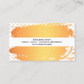 Oranje Metaal Borstelgoud Stippenprint Visitekaartje (Achterkant)