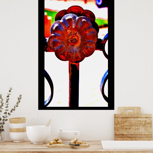 Oranje metaalventilator poster (Keuken)