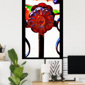 Oranje metaalventilator poster (Thuiskantoor)