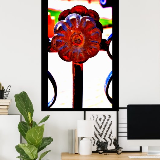 Oranje metaalventilator poster (Thuiskantoor)