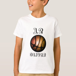 Oranje Metallic Basketbal Ball Boy T-shirt