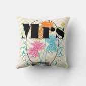 Oranje mevrouw Lips Bleek Geel Zig Zag Mason Jar Kussen (Achterkant)