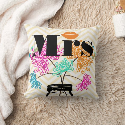 Oranje mevrouw Lips Bleek Geel Zig Zag Mason Jar Kussen (Deken)