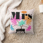 Oranje mevrouw Lips Bleek Pink Zig Zag Mason Jar Kussen (Deken)