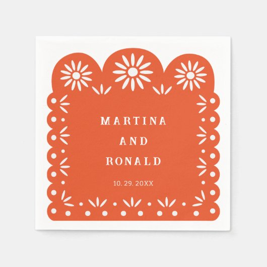 ORANJE MEXICAAN PAPEL PICADO SERVET (Voorkant)