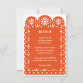 ORANJE MEXICAANSE PAPEL PICADO menu (Voorkant)