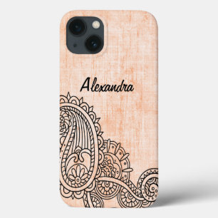 Oranje Mhndi Motif Galaxy Noot 4 Hoesje