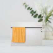 Oranje microvezelhanddoek briefkaart (Staand voorkant)