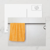 Oranje microvezelhanddoek briefkaart (Voorkant / Achterkant)