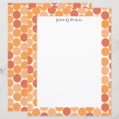 Oranje Mid Century Modern Stippen Custom Stationer (Voorkant / Achterkant)