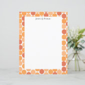 Oranje Mid Century Modern Stippen Custom Stationer (Staand voorkant)