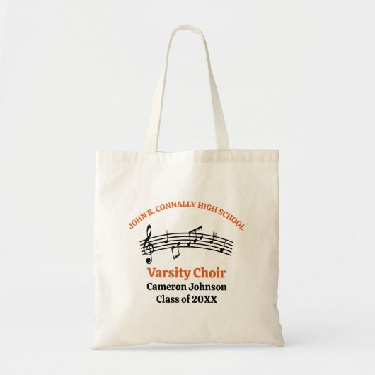 Oranje middelbaar schoolkoor  tote bag (Voorkant)